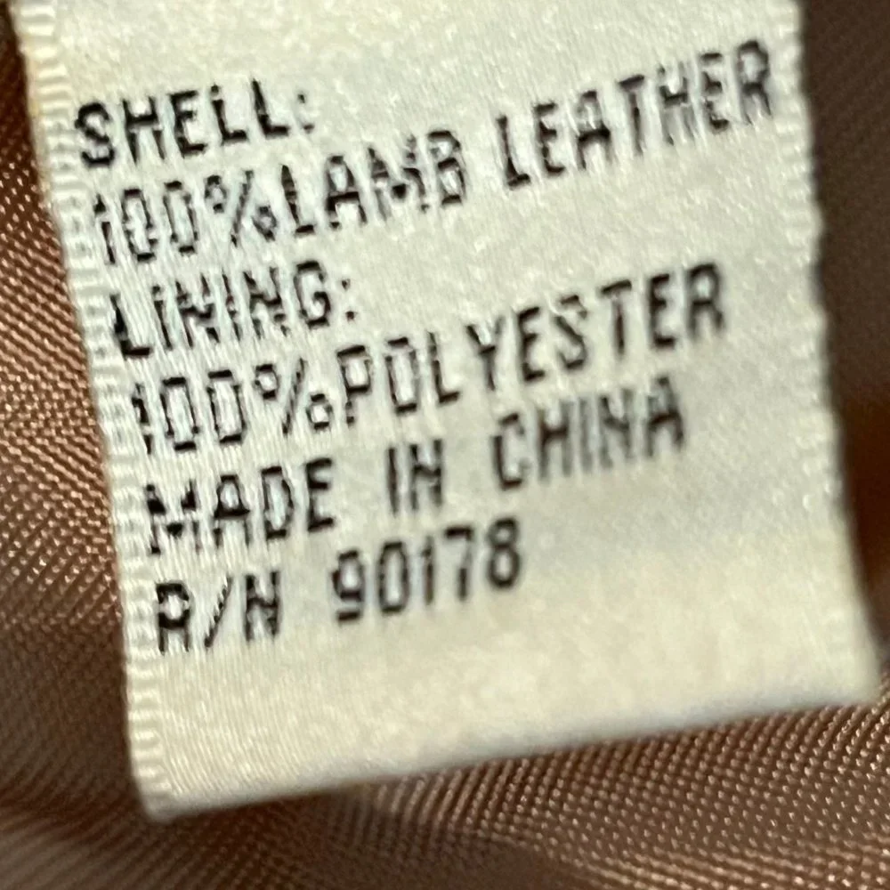Yvonne Le Marie Gold Metallic Soft Lamb Leather Lined Jacket 3/4 Zip Size 6 - Picture 11 of 12